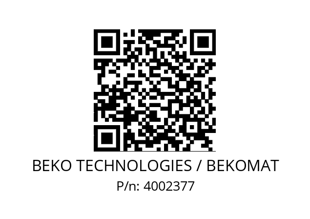   BEKO TECHNOLOGIES / BEKOMAT 4002377