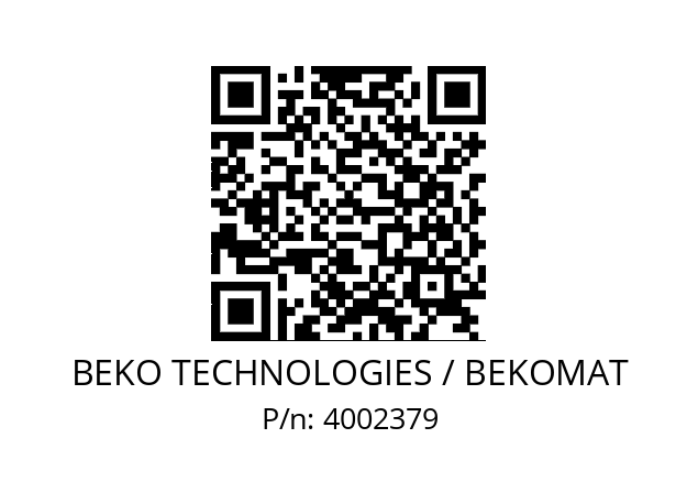   BEKO TECHNOLOGIES / BEKOMAT 4002379