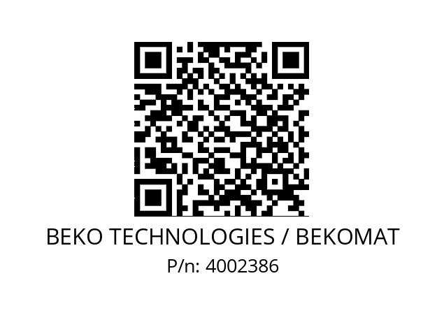   BEKO TECHNOLOGIES / BEKOMAT 4002386