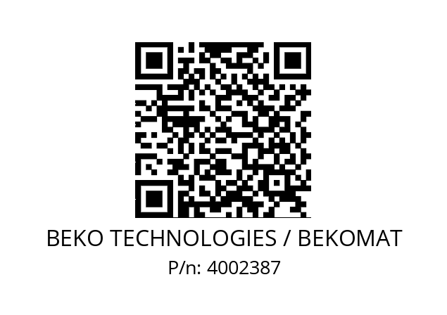   BEKO TECHNOLOGIES / BEKOMAT 4002387