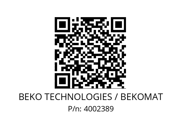   BEKO TECHNOLOGIES / BEKOMAT 4002389