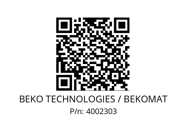   BEKO TECHNOLOGIES / BEKOMAT 4002303