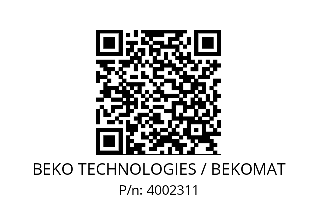   BEKO TECHNOLOGIES / BEKOMAT 4002311