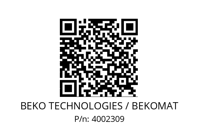   BEKO TECHNOLOGIES / BEKOMAT 4002309