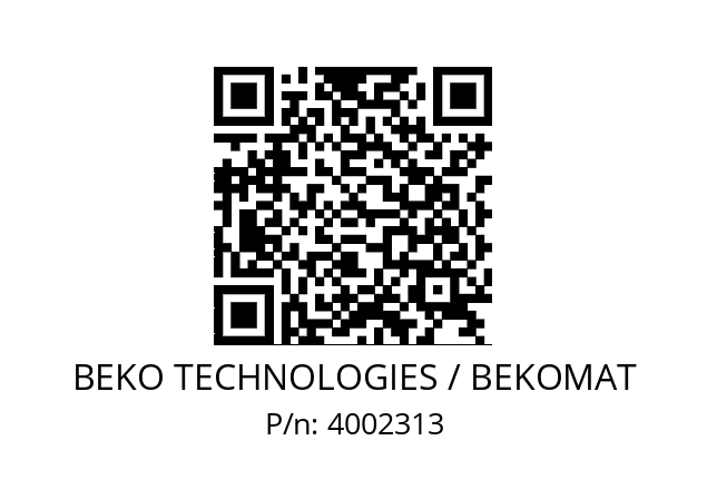   BEKO TECHNOLOGIES / BEKOMAT 4002313