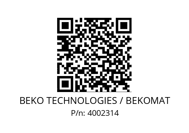   BEKO TECHNOLOGIES / BEKOMAT 4002314