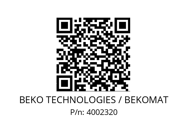   BEKO TECHNOLOGIES / BEKOMAT 4002320