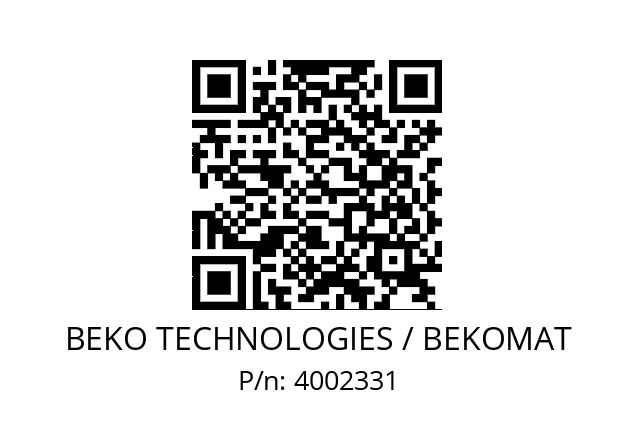   BEKO TECHNOLOGIES / BEKOMAT 4002331