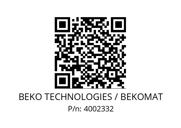   BEKO TECHNOLOGIES / BEKOMAT 4002332