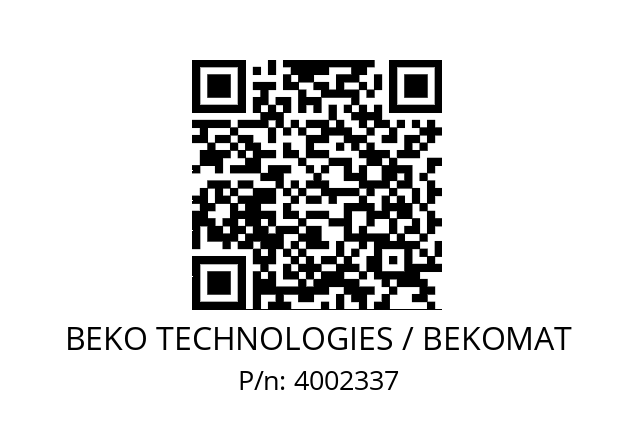   BEKO TECHNOLOGIES / BEKOMAT 4002337