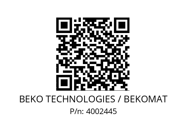   BEKO TECHNOLOGIES / BEKOMAT 4002445