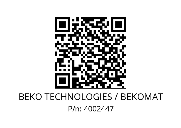   BEKO TECHNOLOGIES / BEKOMAT 4002447