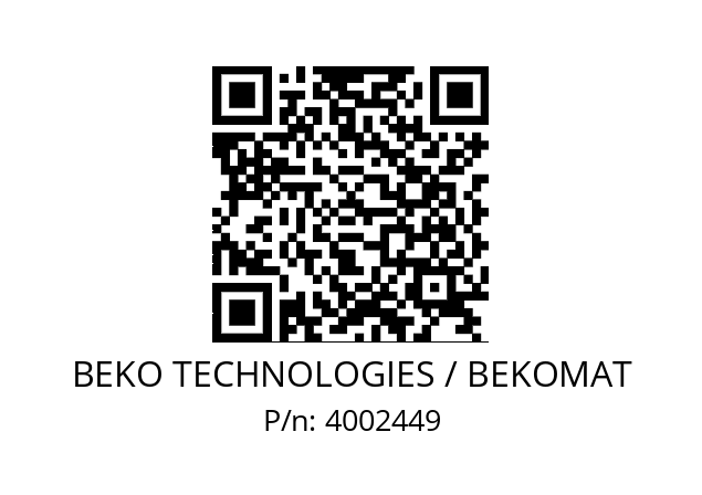   BEKO TECHNOLOGIES / BEKOMAT 4002449