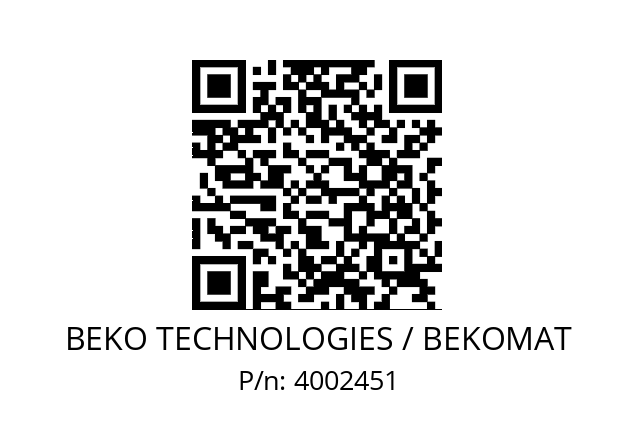   BEKO TECHNOLOGIES / BEKOMAT 4002451