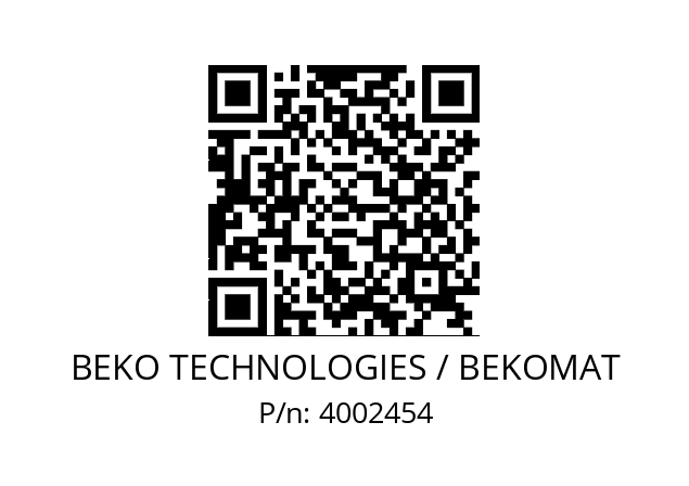   BEKO TECHNOLOGIES / BEKOMAT 4002454