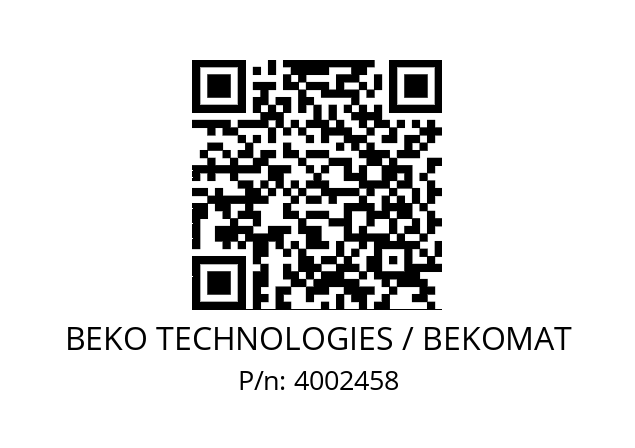   BEKO TECHNOLOGIES / BEKOMAT 4002458