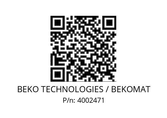   BEKO TECHNOLOGIES / BEKOMAT 4002471