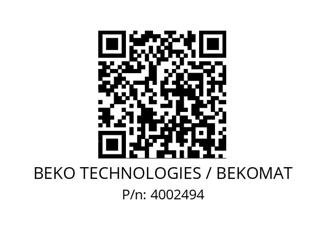   BEKO TECHNOLOGIES / BEKOMAT 4002494