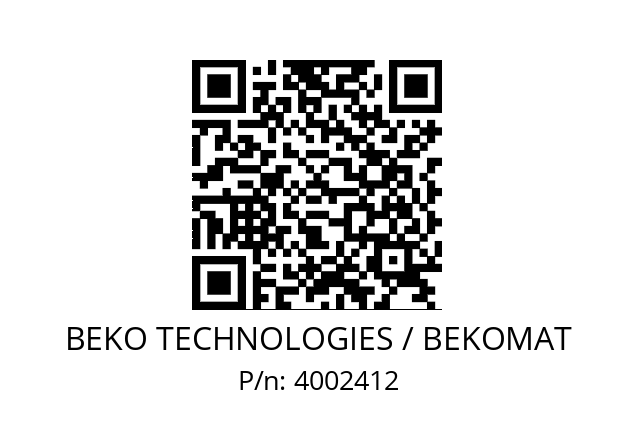   BEKO TECHNOLOGIES / BEKOMAT 4002412