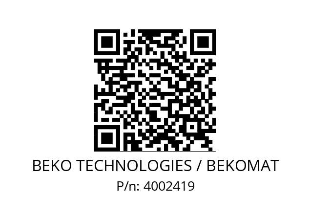   BEKO TECHNOLOGIES / BEKOMAT 4002419