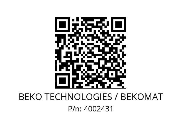   BEKO TECHNOLOGIES / BEKOMAT 4002431