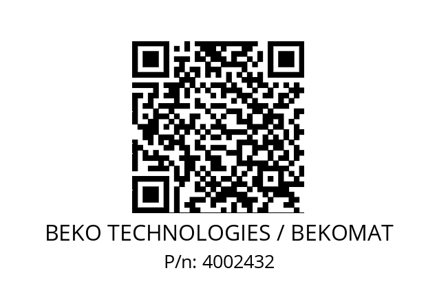   BEKO TECHNOLOGIES / BEKOMAT 4002432