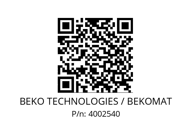   BEKO TECHNOLOGIES / BEKOMAT 4002540