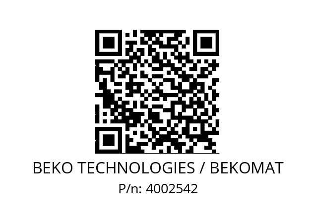   BEKO TECHNOLOGIES / BEKOMAT 4002542