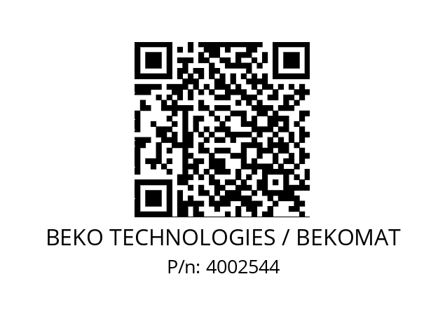   BEKO TECHNOLOGIES / BEKOMAT 4002544