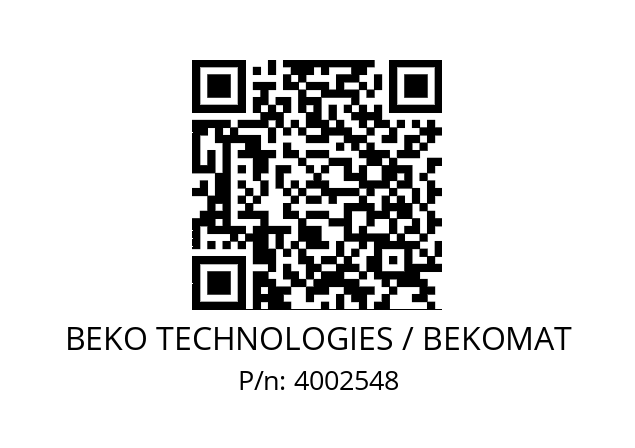   BEKO TECHNOLOGIES / BEKOMAT 4002548