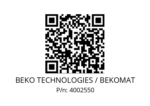   BEKO TECHNOLOGIES / BEKOMAT 4002550