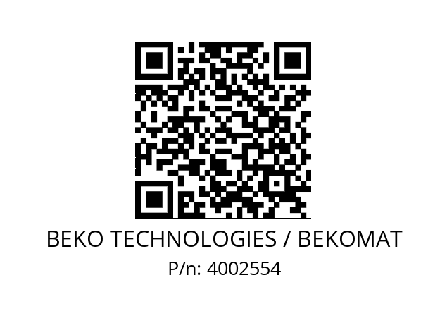   BEKO TECHNOLOGIES / BEKOMAT 4002554