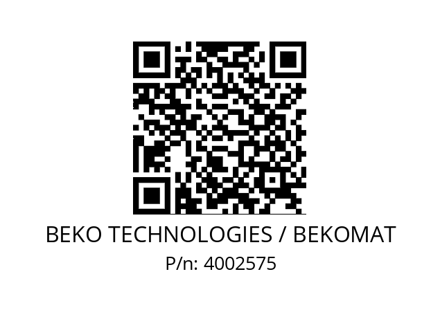   BEKO TECHNOLOGIES / BEKOMAT 4002575