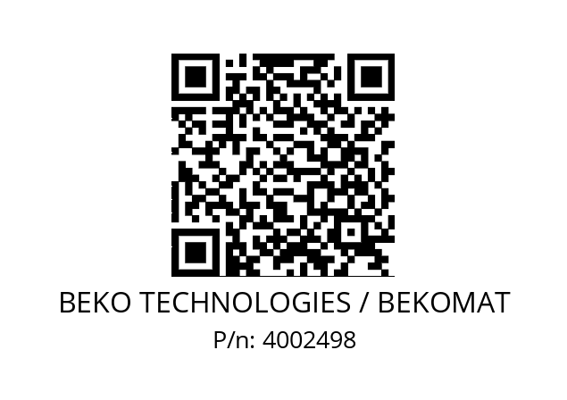   BEKO TECHNOLOGIES / BEKOMAT 4002498