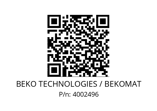   BEKO TECHNOLOGIES / BEKOMAT 4002496