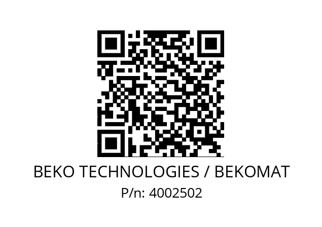   BEKO TECHNOLOGIES / BEKOMAT 4002502