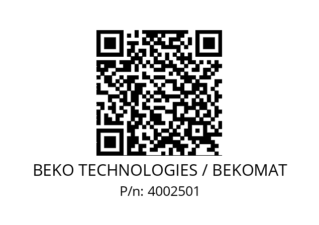   BEKO TECHNOLOGIES / BEKOMAT 4002501