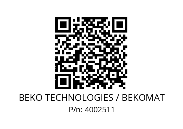   BEKO TECHNOLOGIES / BEKOMAT 4002511