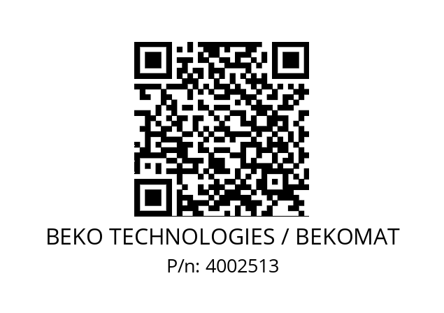   BEKO TECHNOLOGIES / BEKOMAT 4002513