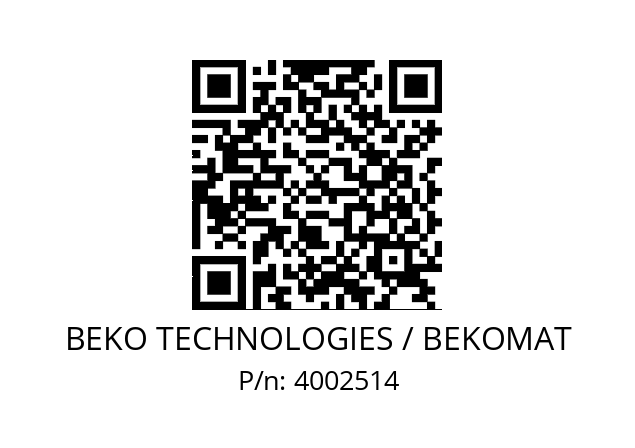   BEKO TECHNOLOGIES / BEKOMAT 4002514