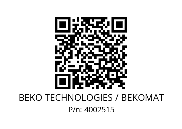   BEKO TECHNOLOGIES / BEKOMAT 4002515