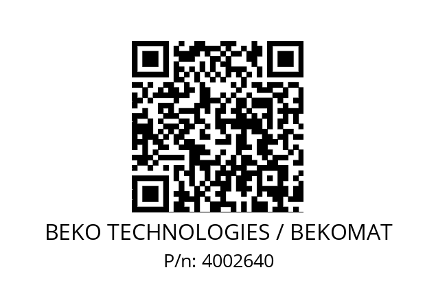   BEKO TECHNOLOGIES / BEKOMAT 4002640