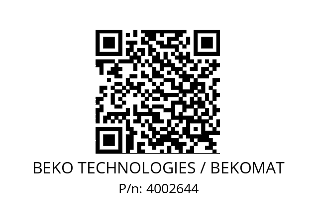   BEKO TECHNOLOGIES / BEKOMAT 4002644