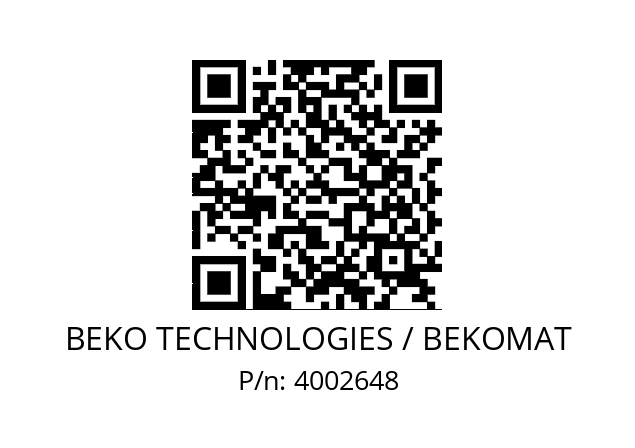   BEKO TECHNOLOGIES / BEKOMAT 4002648