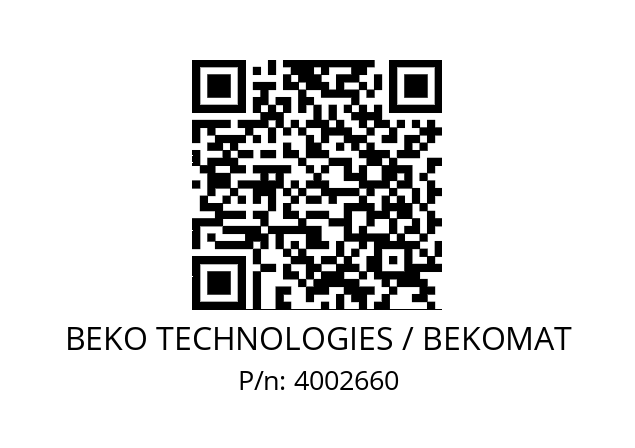   BEKO TECHNOLOGIES / BEKOMAT 4002660