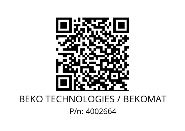   BEKO TECHNOLOGIES / BEKOMAT 4002664