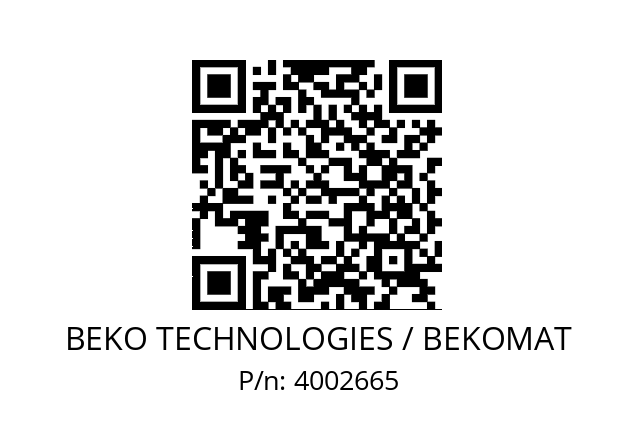   BEKO TECHNOLOGIES / BEKOMAT 4002665