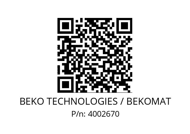   BEKO TECHNOLOGIES / BEKOMAT 4002670