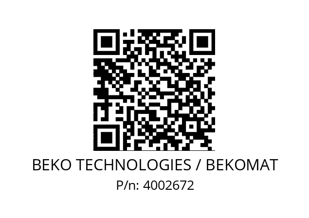   BEKO TECHNOLOGIES / BEKOMAT 4002672