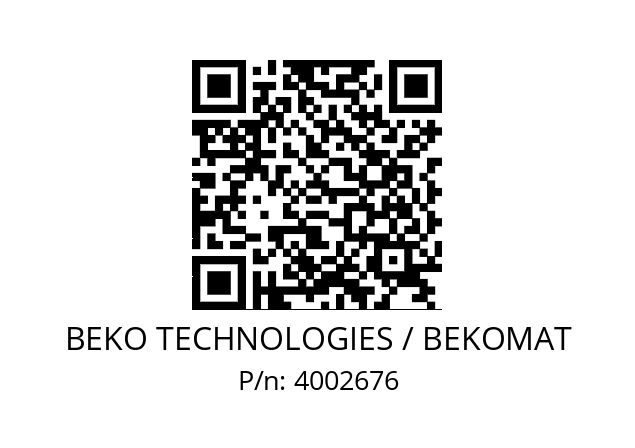   BEKO TECHNOLOGIES / BEKOMAT 4002676